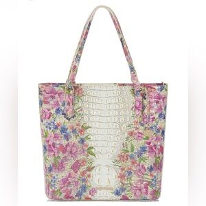 Brahmin Ezra-Homegrown Ombre Melbourne Floral Embossed  Tote Bag NWOT